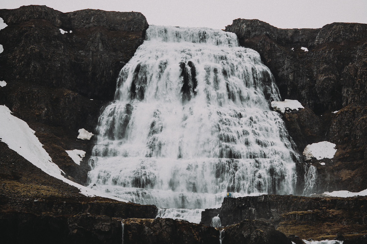 Dynjandi waterfall engagement photograph